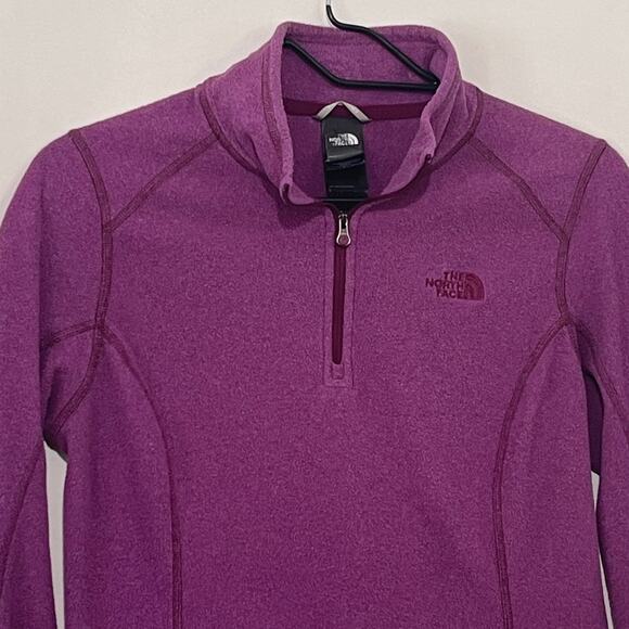 The North Face Fleece Pullover Sweatshirt Womens Small 1/4 Zip Purple Soft Warm - Picture 8 of 8